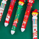 Home Decor Gingerbread Man Ten Color Pen Christmas Ballpoint Pen Stationery