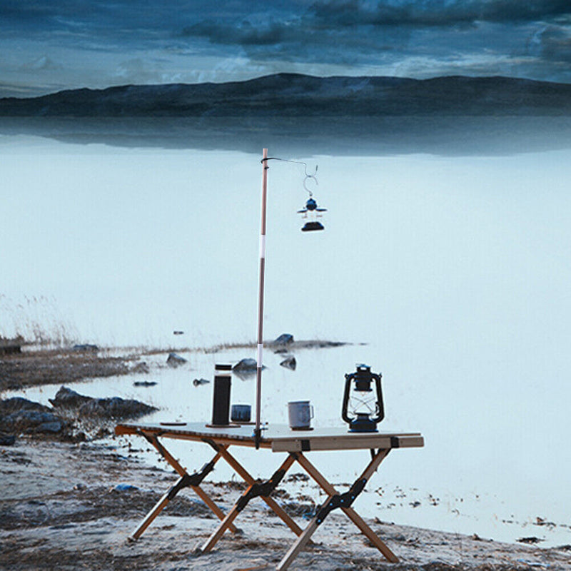 Detachable Lantern Stand Pole Outdoor Camping Light Hanger Holder (Walnut)