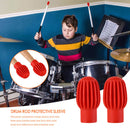 4pcs Silicone Drum Stick Practice Tip Head Drumstick Mute Damper (Red) Newly