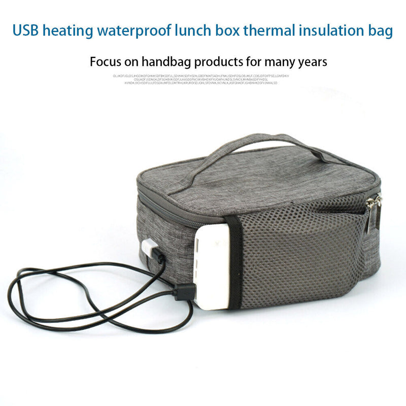 USB Heating Lunch Box Insulation Bag Food Container for Outdoor Picnic Offi
