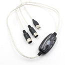 2m MIDI Cable to USB IN-OUT Converter PC to Keyboard Music Adapter Cord Newly