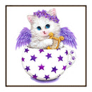 Cat 5D DIY Diamond Painting Embroidery Mosaic Needlework Home Decor(Purple)