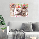 5D DIY Diamond Painting Full Drill Flower Kittens Embroidery Animal Mosaic