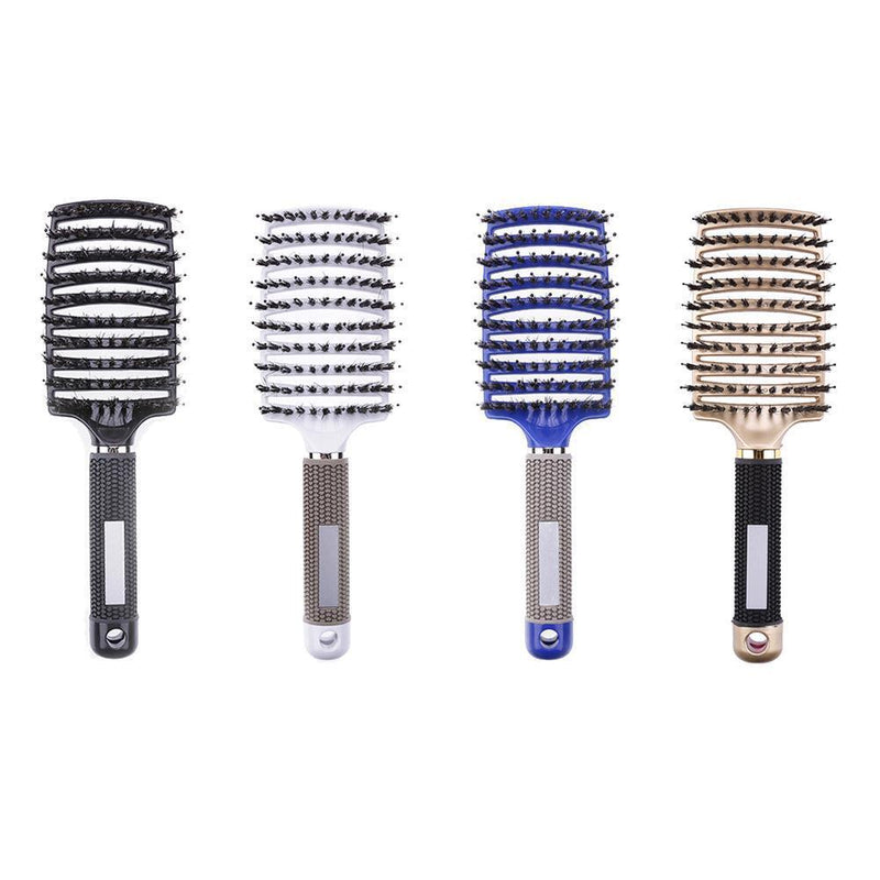 Scalp Massage Comb Bristle Curly Hair Brush Style Tools (Red+White)