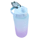2000ml Water Bottle with Time Marker for Outdoor Sports Drink Cup (Green) Newly