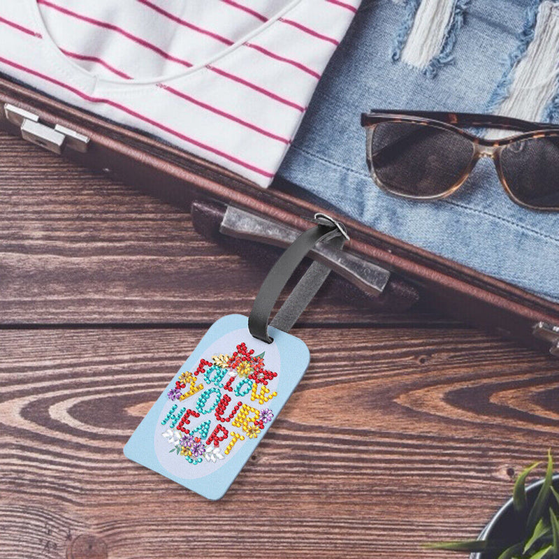 DIY Special Shaped Diamond Painting Letter Flower Leather Boarding Pass