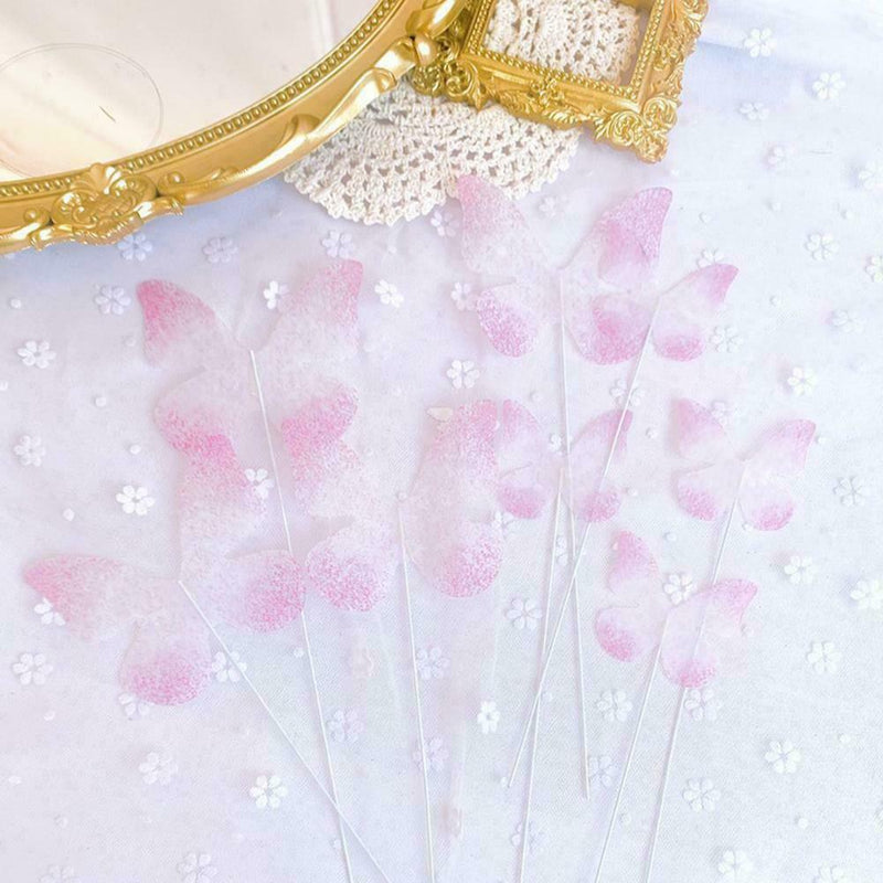 6PCS Butterflies Beautiful Elegant Insert Cards Birthday Cake Prop U A S5R8