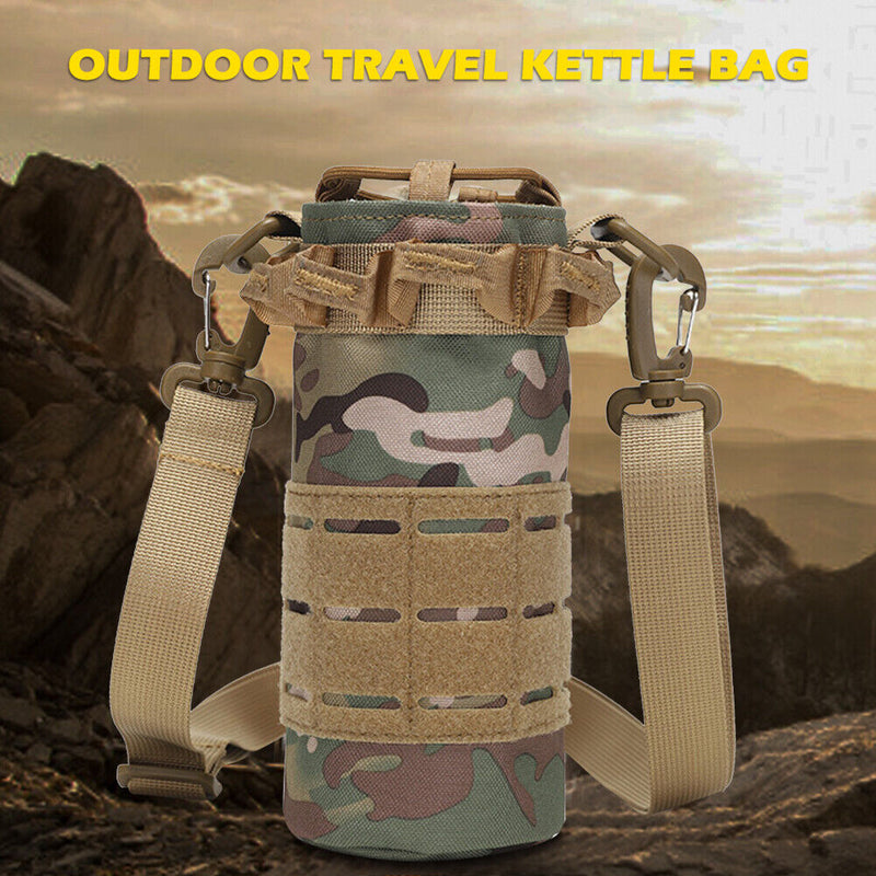 #A Water Bottle Bag Canvas Water Bottle Cover Bag for Outdoor Travel Camping Hik