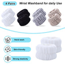 4 Pairs Wrist Spa Washband Wash Towel Band Scrunchies for Washing Face Reus