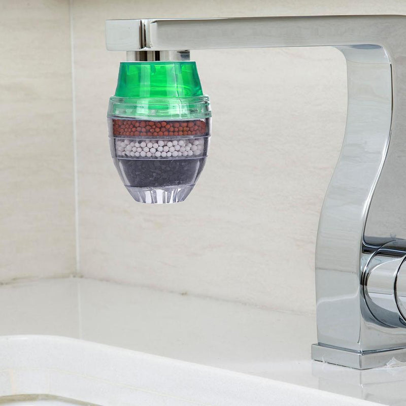 House Tap Water Purifier Activated Carbon Remove Rust Faucet Filter (Green)