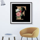 5D DIY Diamond Painting Flower Letter F Full Round Drill Mosaic Home Decoration