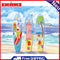 Oil Paint by Numbers Christmas Surfboard Canvas Artwork Living Room Picture Kit