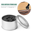 6pcs Ebony Guitar Bridge Pins String Fixed Cone Nail with Storage Box Tailpiece