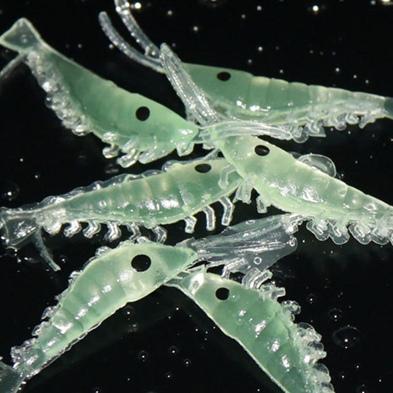 50pcs Luminous Shrimp Soft Lure 3cm Night Fishing Bait Fluorescent Glow