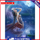 3 Beaches DIY Full Embroidery Set Beauty Mermaid Printed Cross Stitch Home Decor