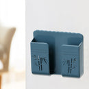 Wall Mounted Storage Box Mobile Phone Plug Remote Control Holder (Blue) Newly