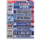 Flannel Letter Blanket, Soft Fleece Bed Throw Blankets for Couch, Sofa, Beddings