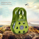 Rock Climbing Pulley Aluminum Bearing Lifting Fixed Rope Equipment (Green) Newly