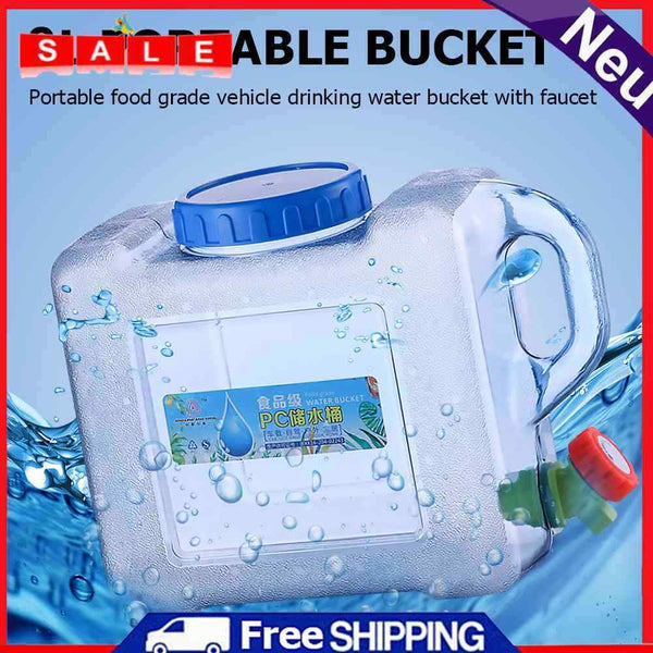 8L Water Bucket Jug with Faucet Water Bottle for Outdoor Hiking Emergency Picnic