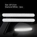 2x Car Reflector Stickers Rearview Mirror Reflective Warning Tape (White) Newly