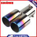 Universal Burnt Blue Stainless Steel Car Exhaust Tip 1 to 2 Muffler Silencer