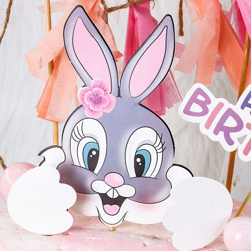 Decorations Birthday Party Kids Purple Rabbit Cupcake Topper Cake Toppers Bunny