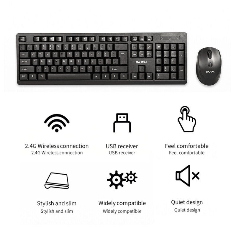 2.4G Wireless Keyboard Mouse Set Keyboard Mice Combo Kit for Notebook Desktop PC