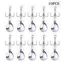10pcs/Set Metal Barbed Fishing 3-Hooks with Rotating Sequin Fishing Accessories