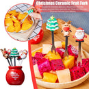 5Pcs/Set Cute Cartoon Steel Dessert Fruit Forks Santa Christmas: