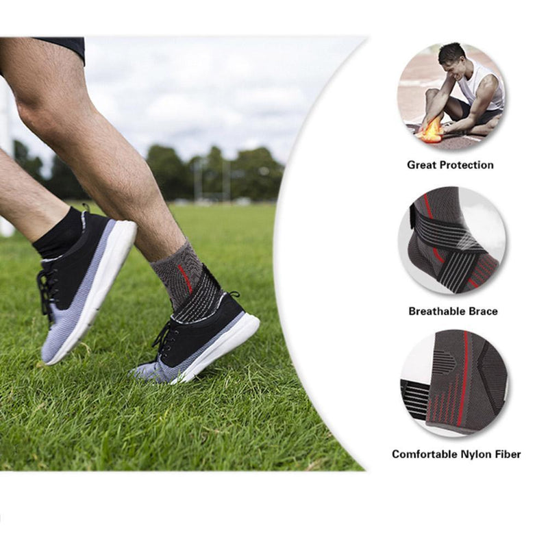 Gym Sport Fitness Unisex Ankle Protector Compression Foot Support Strap (L)