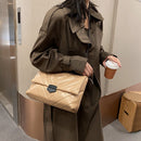 Casual Lattice Solid Color Messenger Tote Autumn Women Shoulder Chain Bag Clutch