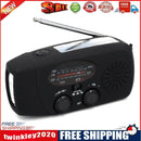 2000mAh Portable Hand Crank FM AM WB NOAA Radio Solar Radio Torch (Black)