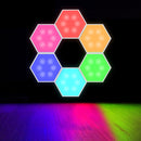6pcs Colorful RGB Splicing Lamp Hexagonal Induction Quantum Honeycomb Light