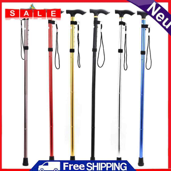 Anti-Shock Sticks Walking Stick Folding Trekking Walking Hiking Stick Pole 4-Section