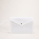 Women Felt Solid Color Envelop Bag Large Capacity Clutch Bags (White)