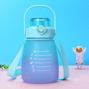 Gradient Water Bottle Portable Sports Leakproof Marker Water Kettle (B) Newly