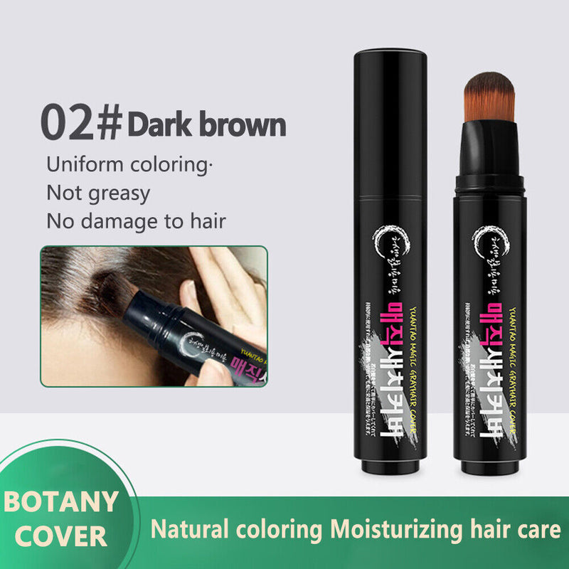 Disposable Hair Brush Brush Hair Dye Cover White Hair (Dark Brown)