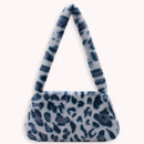 Animal Pattern Underarm Bag Women Mini Plush Shoulder Handbags Purse (12)