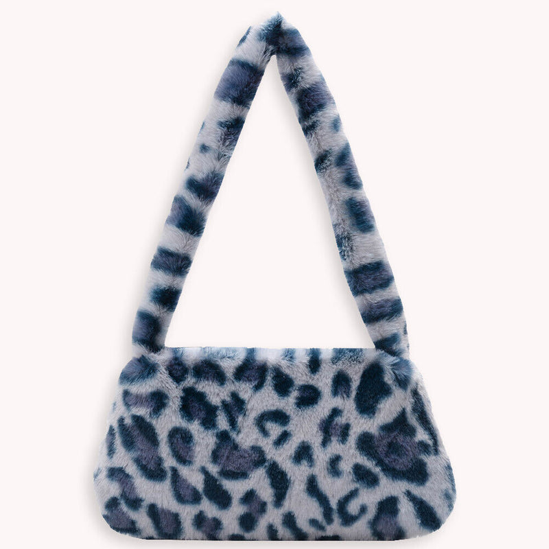 Animal Pattern Underarm Bag Women Mini Plush Shoulder Handbags Purse (12)