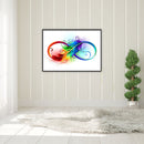 DIY Hand Painted Paint By Numbers Oil Canvas Pictures Colorful Feather Kits