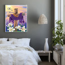 Diamond Painting Kit Purple Scarf on Cross 5D Full Round Rhinestone Picture
