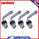 4PCS 90 Degree Angle Bolt-in Tubeless Chrome Plated Metal Tire Valve Shafts L-Shaped