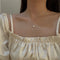 Wedding Gift Women Heart Shaped Necklace Opal Pendant Clavicle Necklace Choker