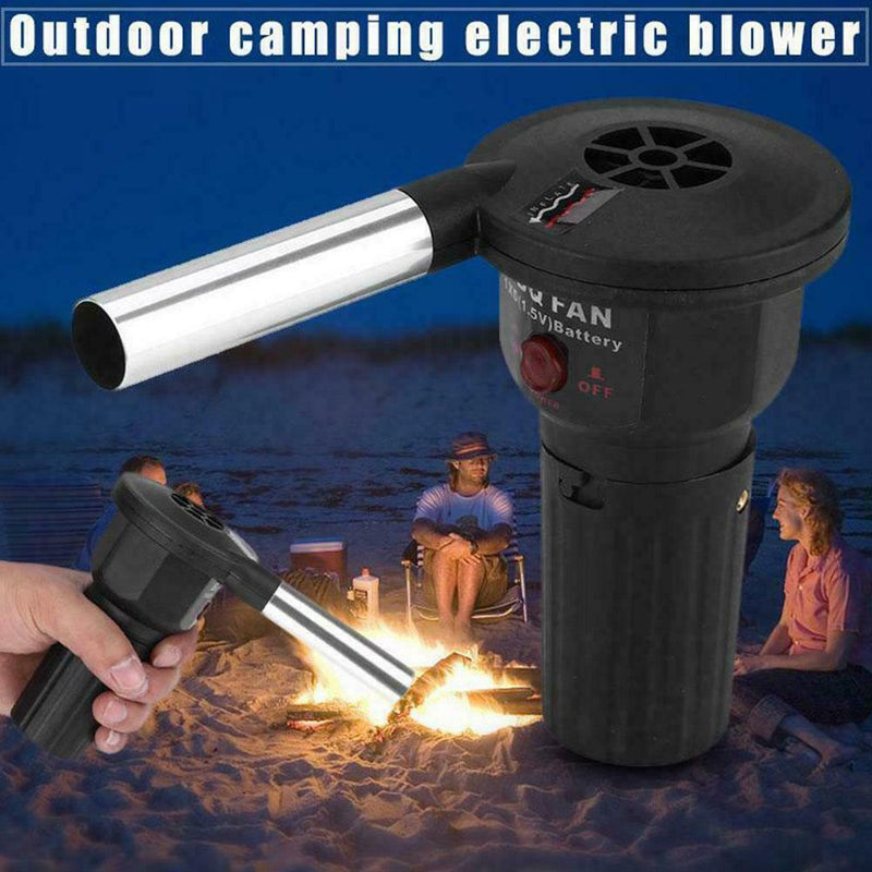 Electric BBQ Fan Air Blower For Camping Picnic Outdoor Portable Grill P1S3