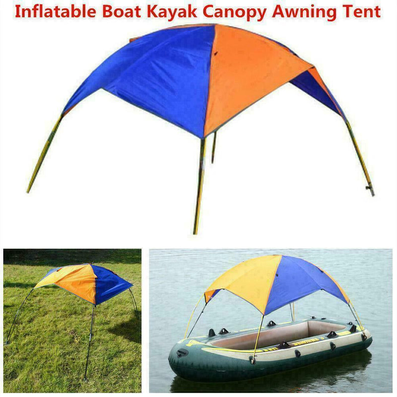 Inflatable Boat Kayak Canopy Awning Sun Shade Shelter Foldable Tent Z9R8 A3J4