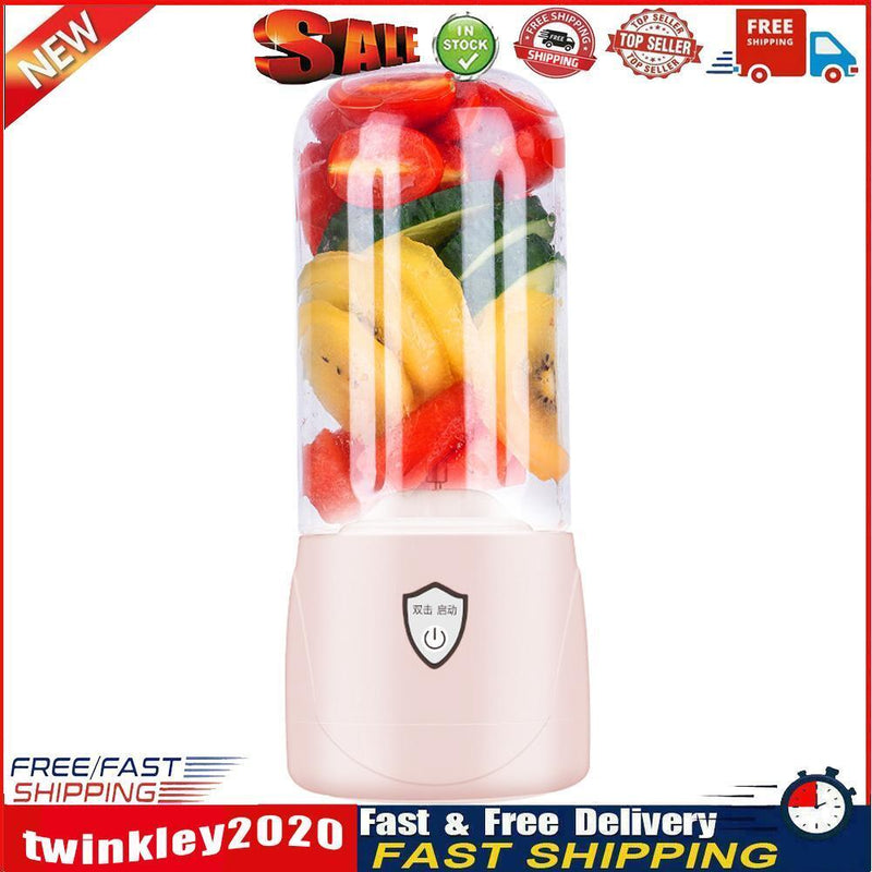 300mL Mini Portable Electric Juicer Mixer Kitchen Fruit Blender USB (Pink) Newly