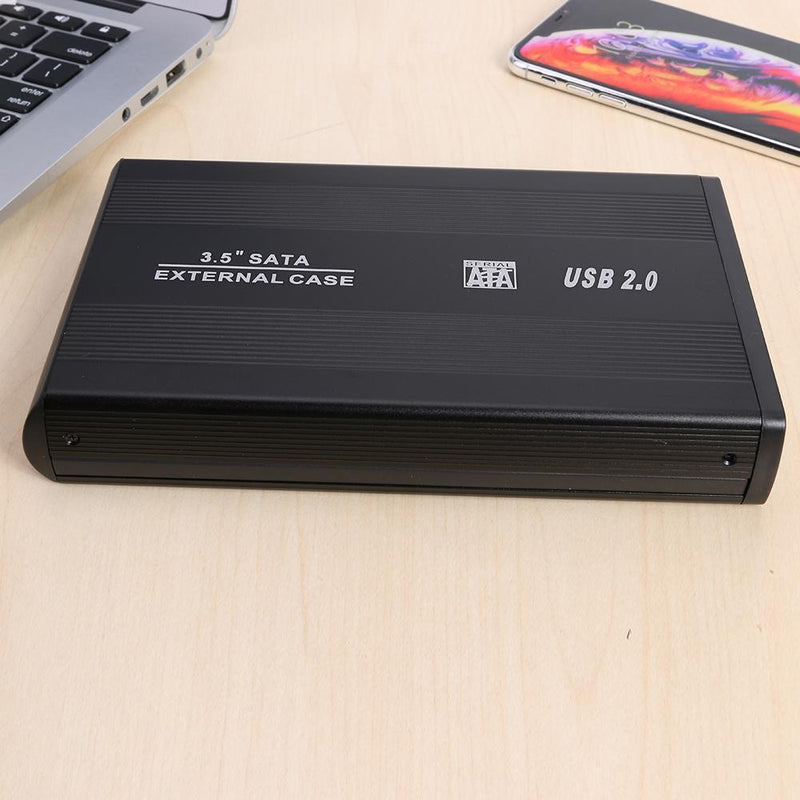 3.5 inch USB 2.0 to SATA SSD Port Hard Drive Enclosure 480Mbps External HDD Case