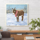 Diamond Painting 5D Full Round Drill Mosaic DIY Donkey in Snow Kit Wall Decor