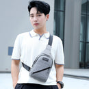 Double Zippers Solid Color Chest Bags Men Outdoor Sports Nylon Crossbody Bags
