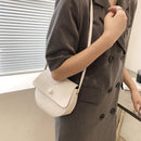 Pure Color PU Saddle Bag Flap Small Shoulder Crossbody Bags Female Messenger Bag